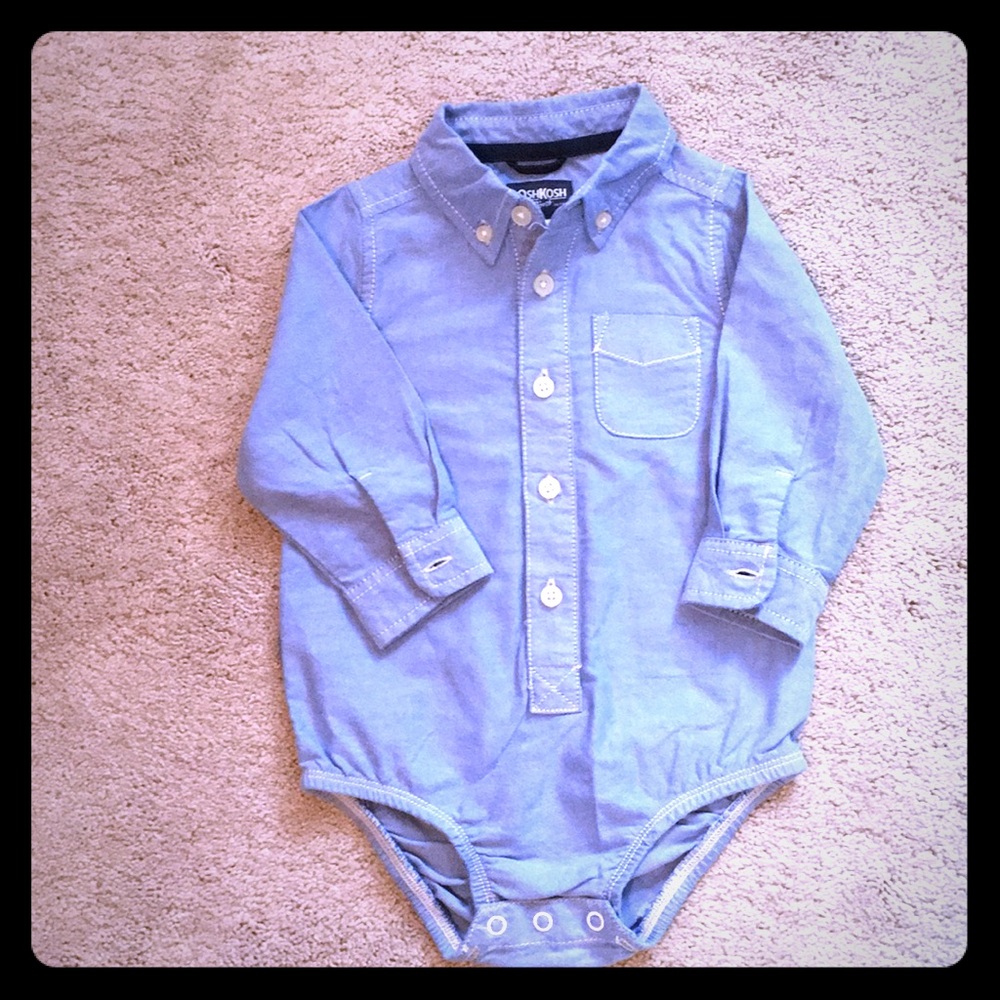 OshKosh button down dress baby boy shirt/onesie.